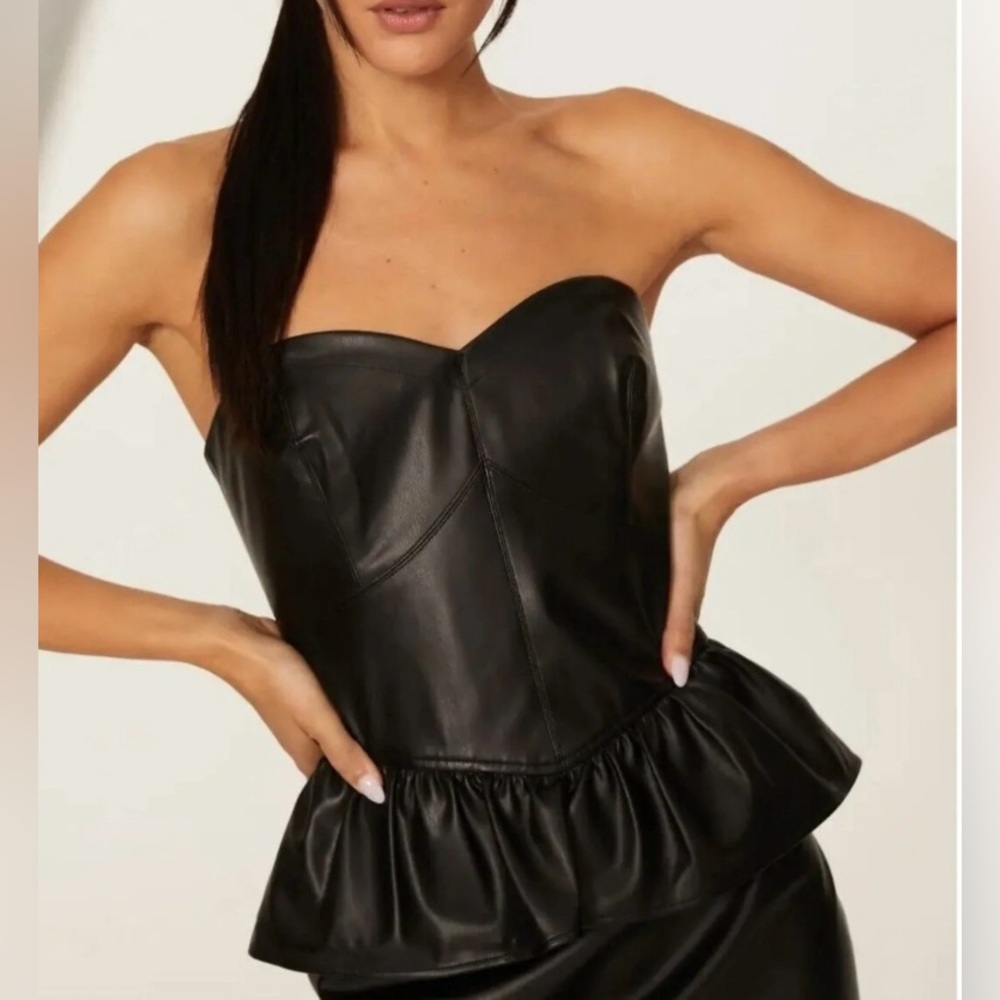 Shoshanna Faux Leather Dress - Picture 3 of 7